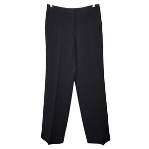 Lafayette 148 Womens Wool Silk Crepe Gates Trouser Pants Black Sz 8 MPC77R-IU35
